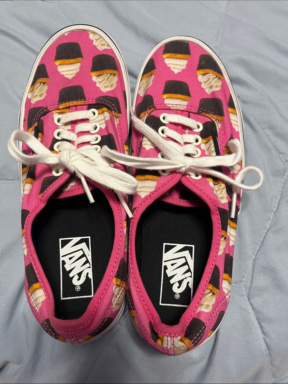 Vans Pink Ice Cream Cupcake Print Low-Top Sneakers